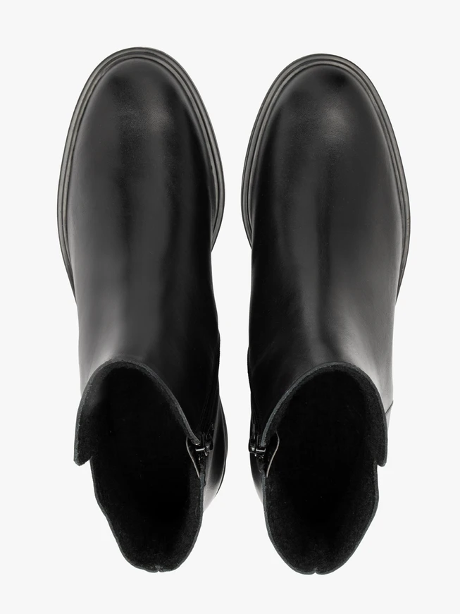 Black leather women’s ankle boots