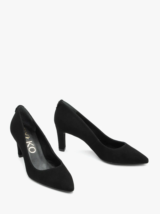Schwarze Velours-Pumps