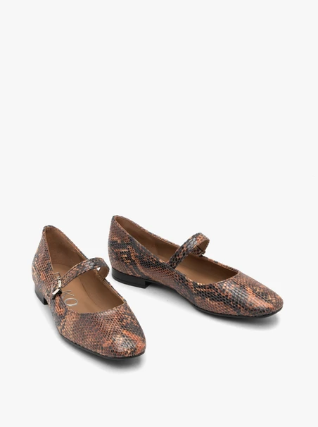 Damen-Ballerinas in Schlangenhaut-Optik