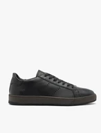 Black sporty-style lace-up shoes