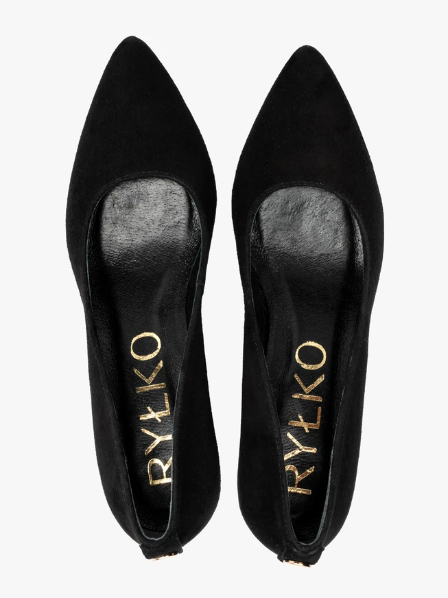 Damen-Pumps aus Veloursleder mit Stilettoabsatz