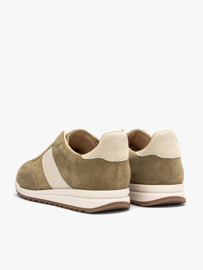 Olivfarbene Schnürhalbschuhe für Damen