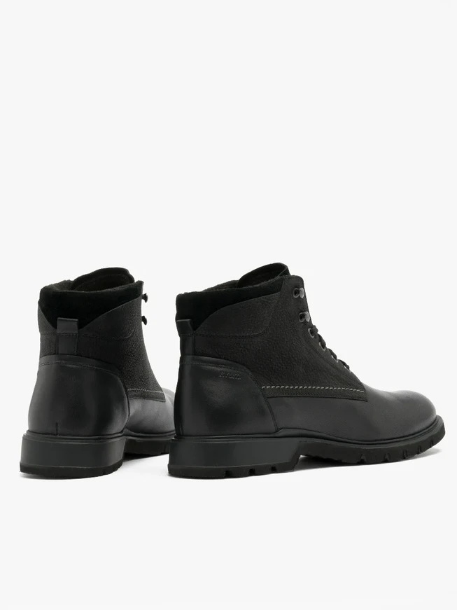 Schwarze Kombistiefel aus Leder