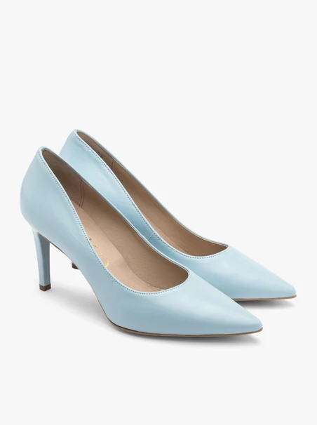 Blue stiletto pumps