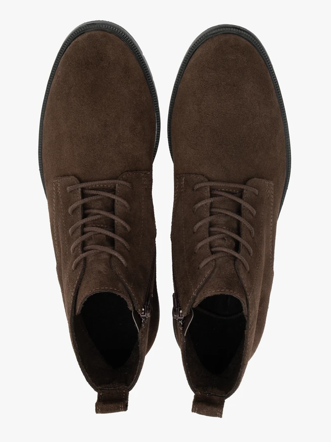 Dunkelbraune Velourslederstiefel