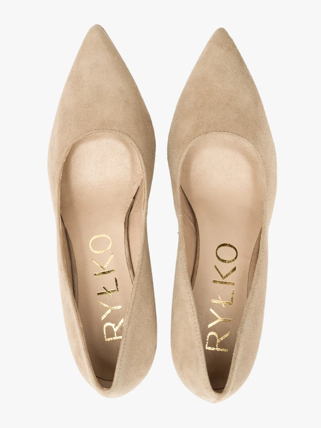 Beigefarbene Pumps mit Stilettoabsatz