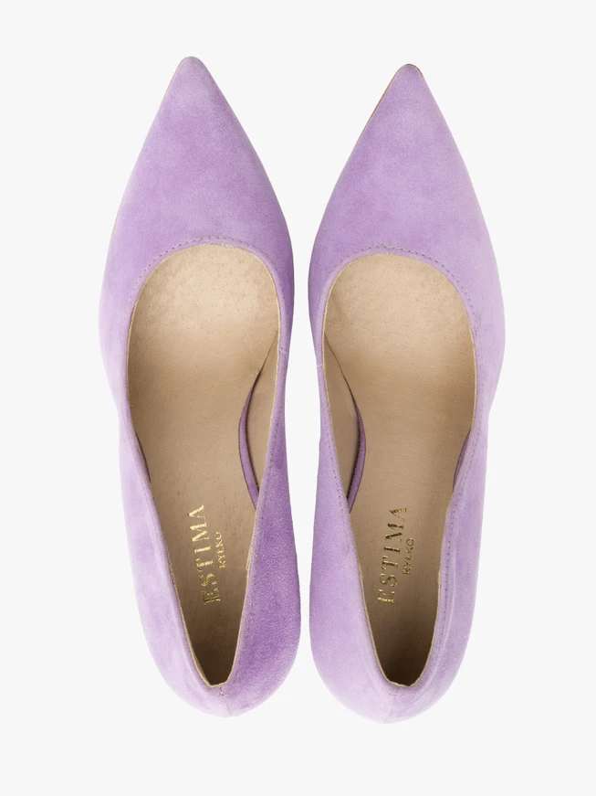 Fliederfarbene hohe Stiletto-Pumps