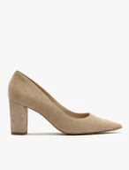 Beigefarbene Pumps mit Stilettoabsatz