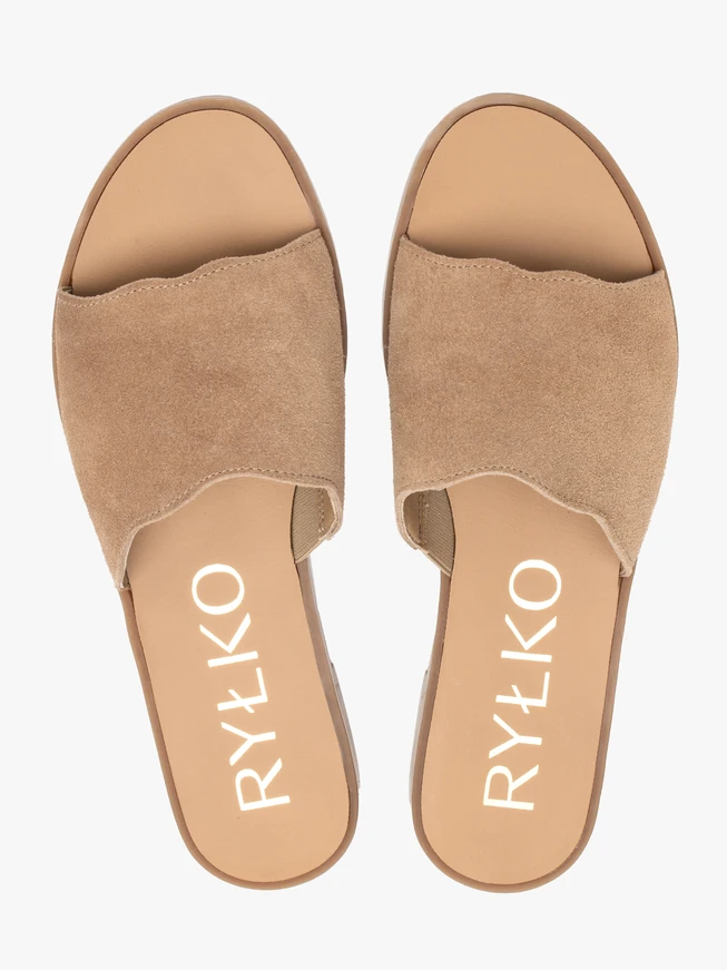 Flache Damen-Flip-Flops aus Sand