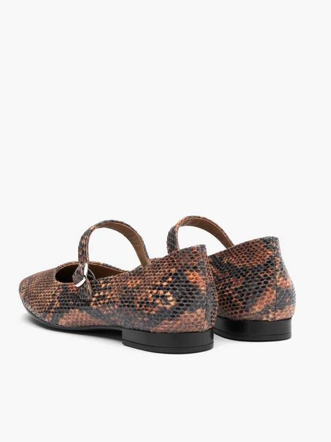 Damen-Ballerinas in Schlangenhaut-Optik
