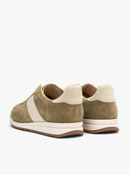 Olivfarbene Schnürhalbschuhe für Damen