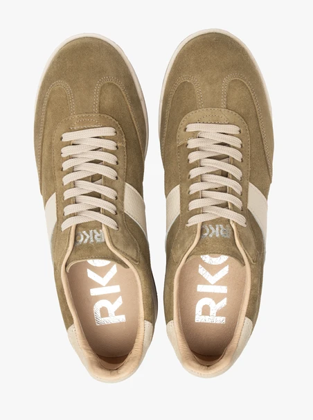 Olivfarbene Schnürhalbschuhe für Damen