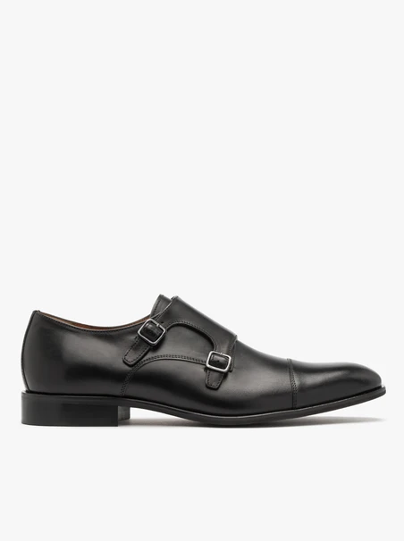 Black men’s monk strap shoes