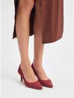 Kastanienbraune Damen-Pumps mit Absatz