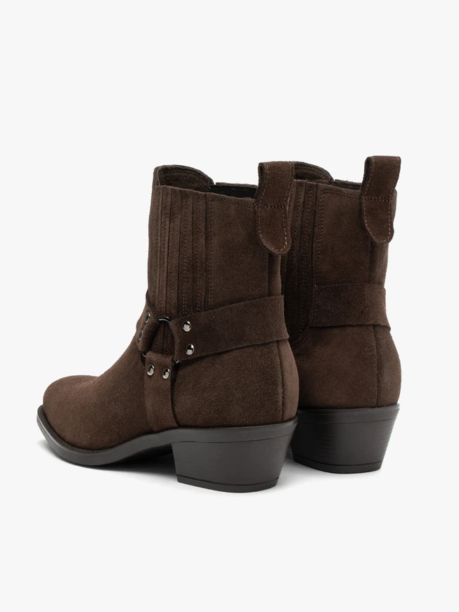 Brown biker boots – suede slip-on ankle boots