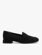 Schwarze klassische Mokassins aus Veloursleder