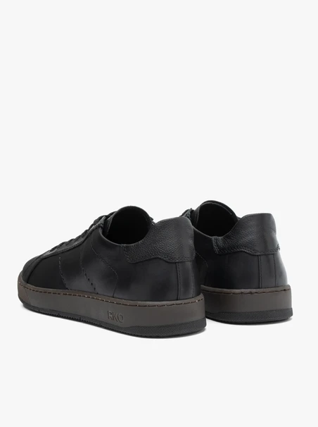 Black sporty-style lace-up shoes