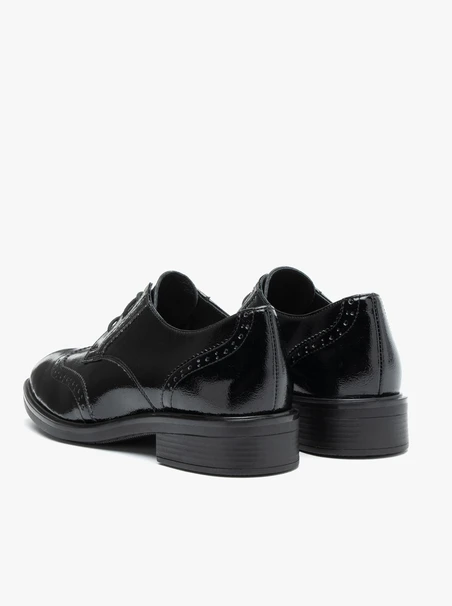 Black patent lace-up shoes