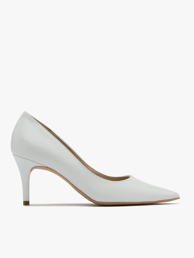 Weiße Stiletto-Pumps