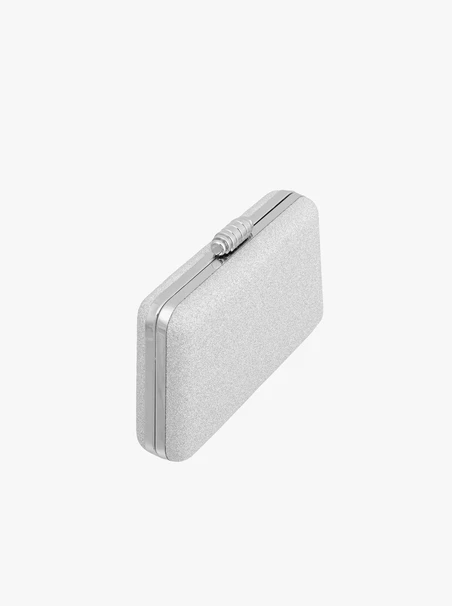 Silberne Clutch-Tasche