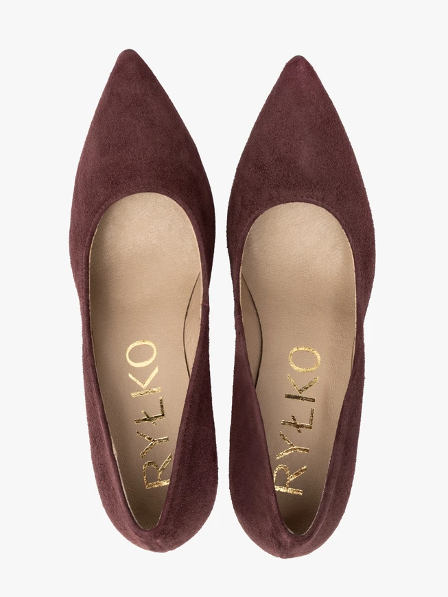 Kastanienbraune klobige Stiletto-Pumps