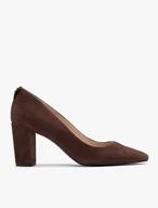 Braune Velourspumps mit Stilettoabsatz