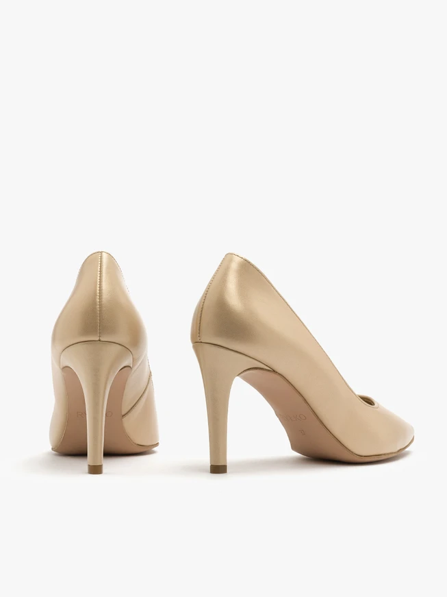 Goldfarbene Stiletto-Pumps