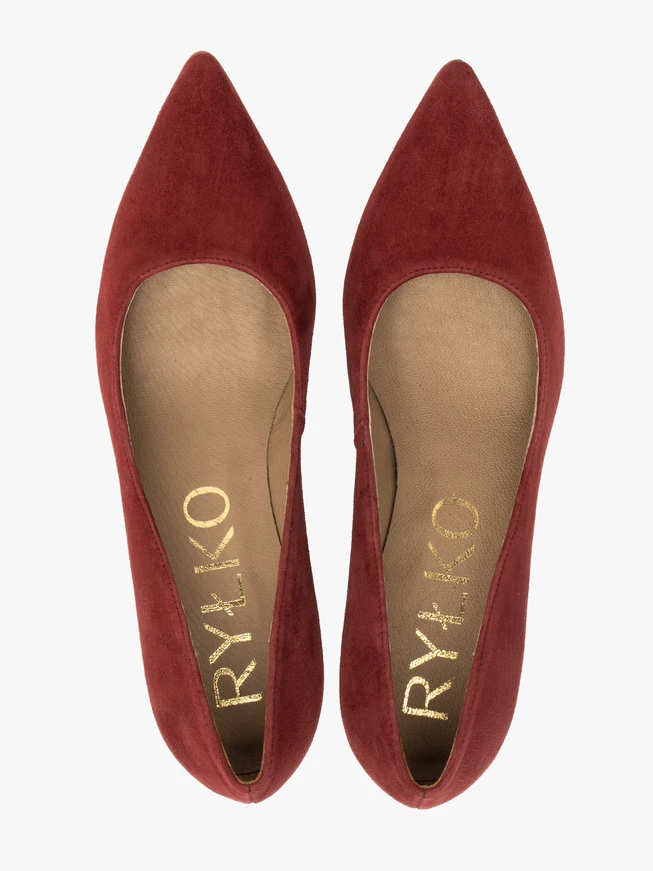 Kastanienbraune Damen-Pumps mit Absatz