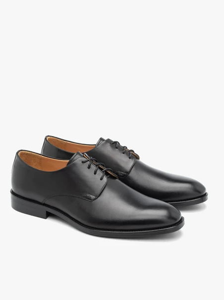 Black elegant men's lace-up shoes premium