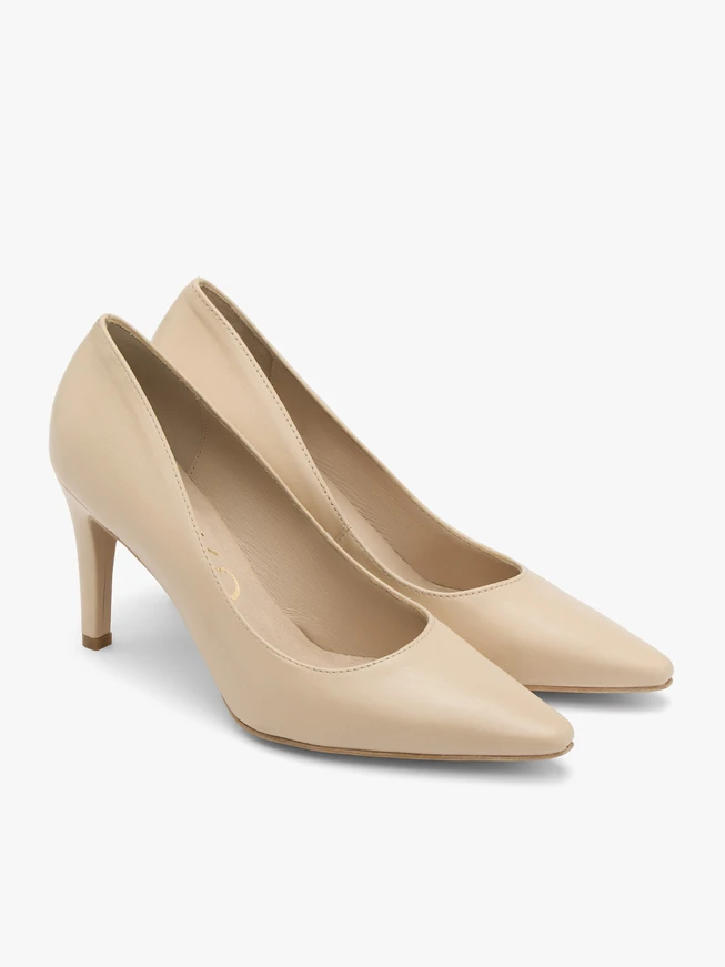 Beigefarbene Stiletto-Pumps