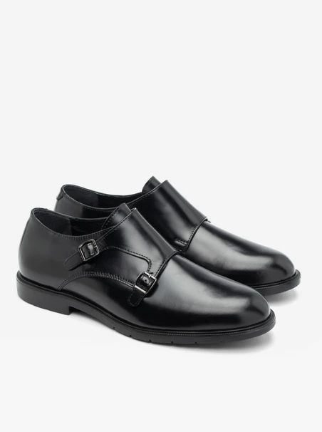 Elegant black monk shoes