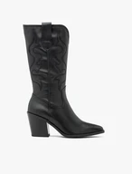 Schwarze Cowboystiefel mit besticktem Schaft