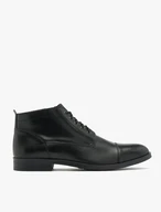 Black lace-up boots with stitching