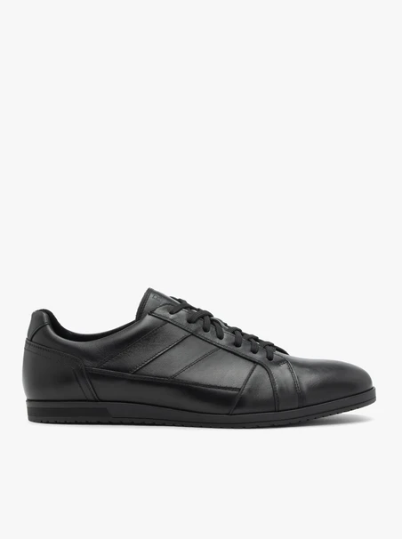Black casual lace-up shoes