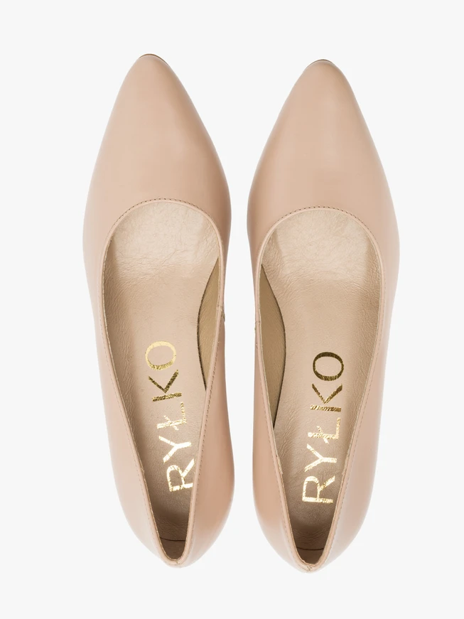 Beige stiletto pumps