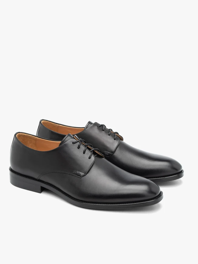 Elegante schwarze Premium-Schnürhalbschuhe