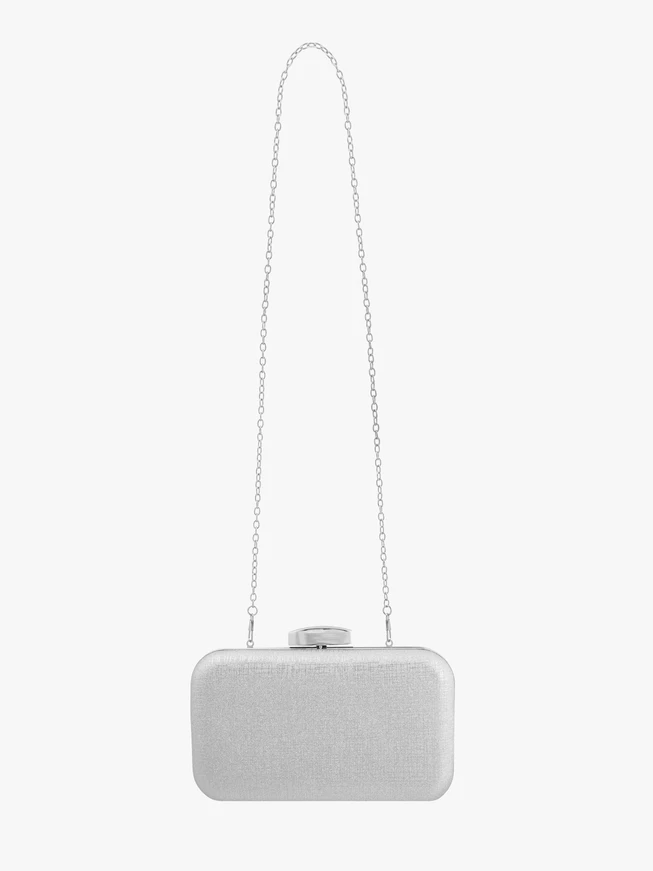 Elegante silberne Clutch-Tasche
