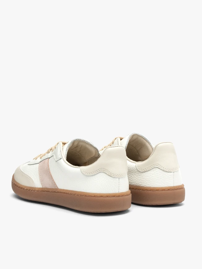 Cremefarbene Schnürhalbschuhe für Frauen