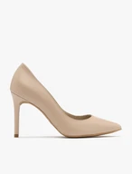 Beigefarbene hohe Stiletto-Pumps