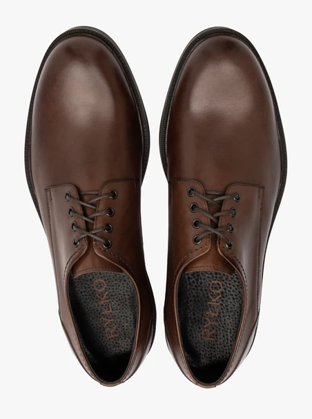 Dark Brown Leather Men’s Lace-Up Shoes Classic Elegant