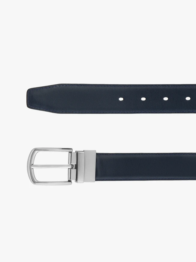 Reversible black and navy belt