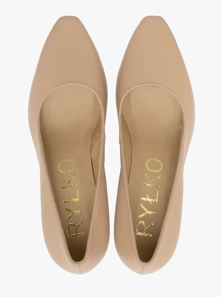 Beigefarbene Stiletto-Pumps