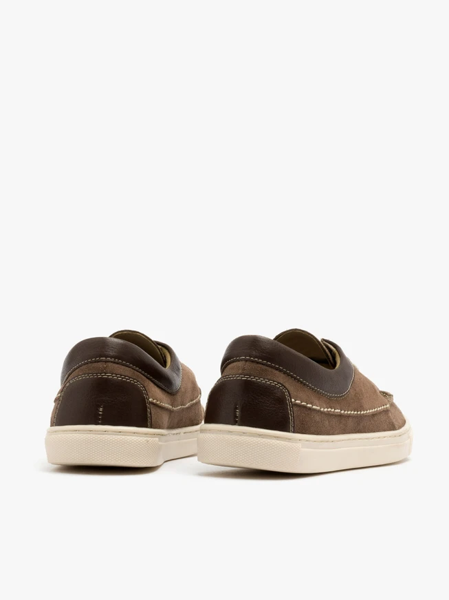 Gray-brown shoes with light stitching
