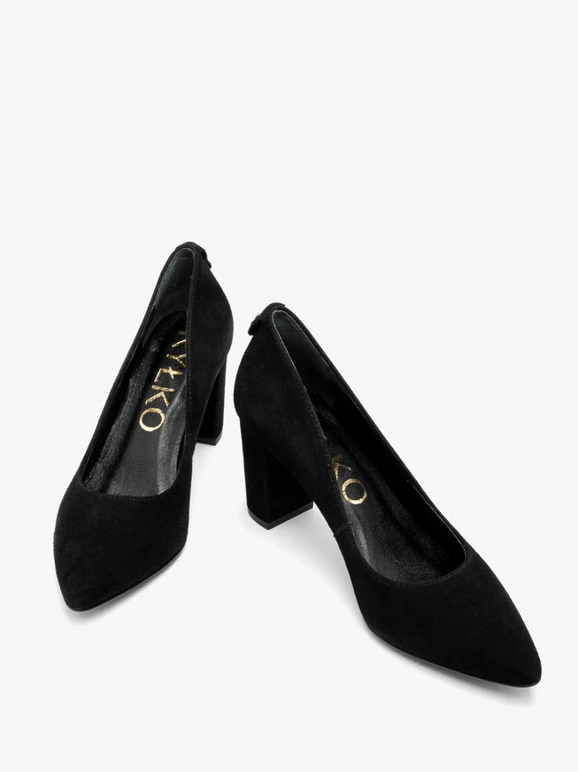 Damen-Pumps aus Veloursleder mit Stilettoabsatz