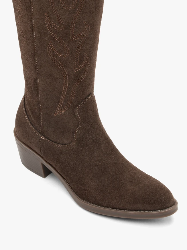 Dunkelbraune Cowboystiefel aus Leder