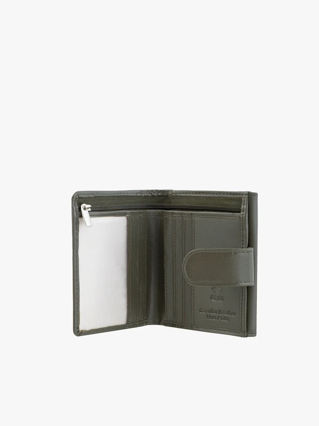 Brieftasche aus Leder, oliv