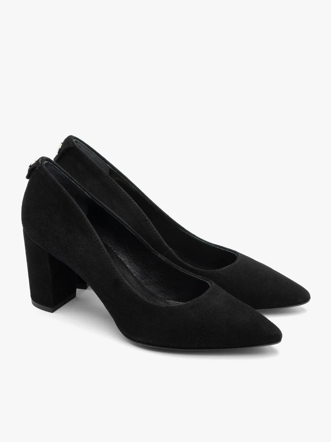 Damen-Pumps aus Veloursleder mit Stilettoabsatz