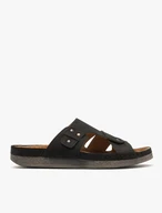 Black men’s slides with decorative upper