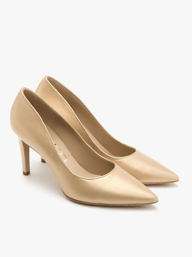 Goldfarbene Stiletto-Pumps