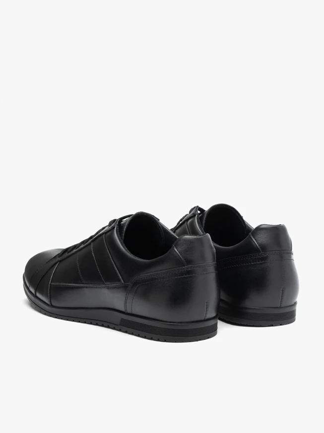 Black casual lace-up shoes